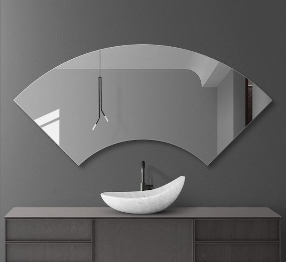 Specchio rotondo a mezza luna Specchio decorativo irregolare Cerchio  decorativo Design fatto a mano Minimalista Geometrico Estetica Parete  Appendere Specchio per il trucco -  Italia
