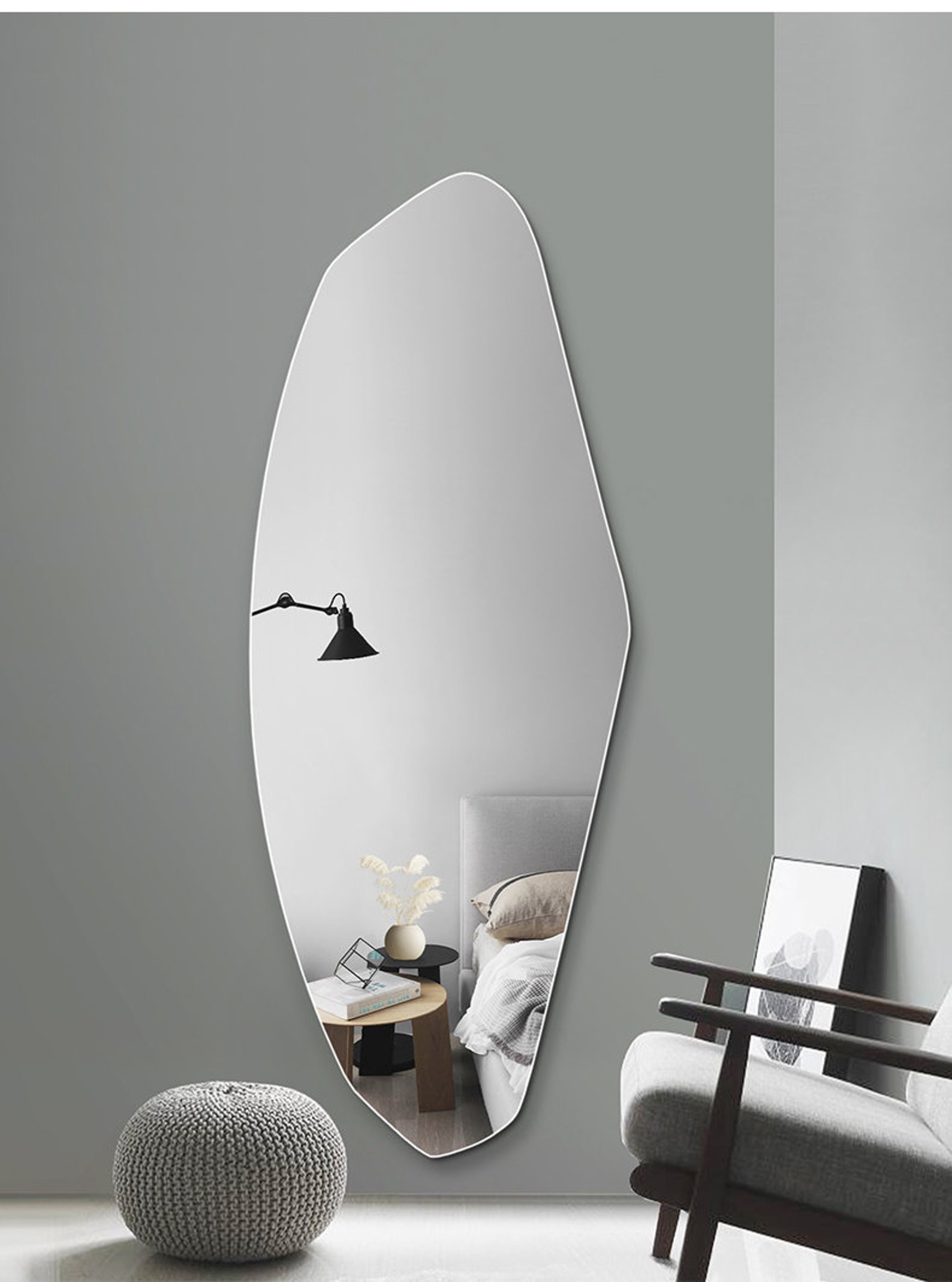 Irregular Mirror Asymmetric Tall Mirror Decorative Handmade Etsy