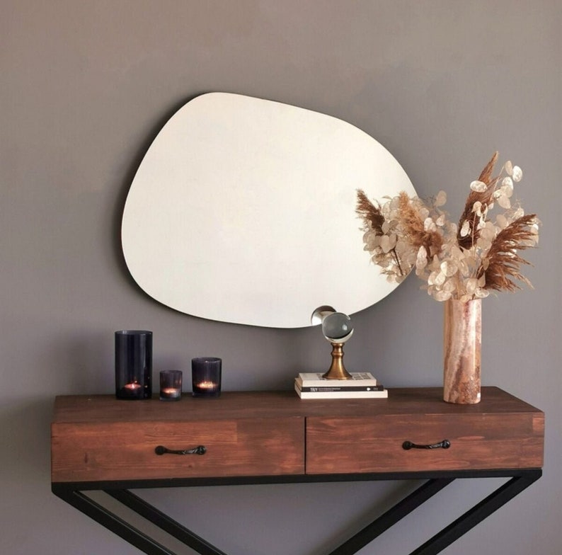 Cloud Mirror Asymmetric Irregular Oval Mirror Design Etsy