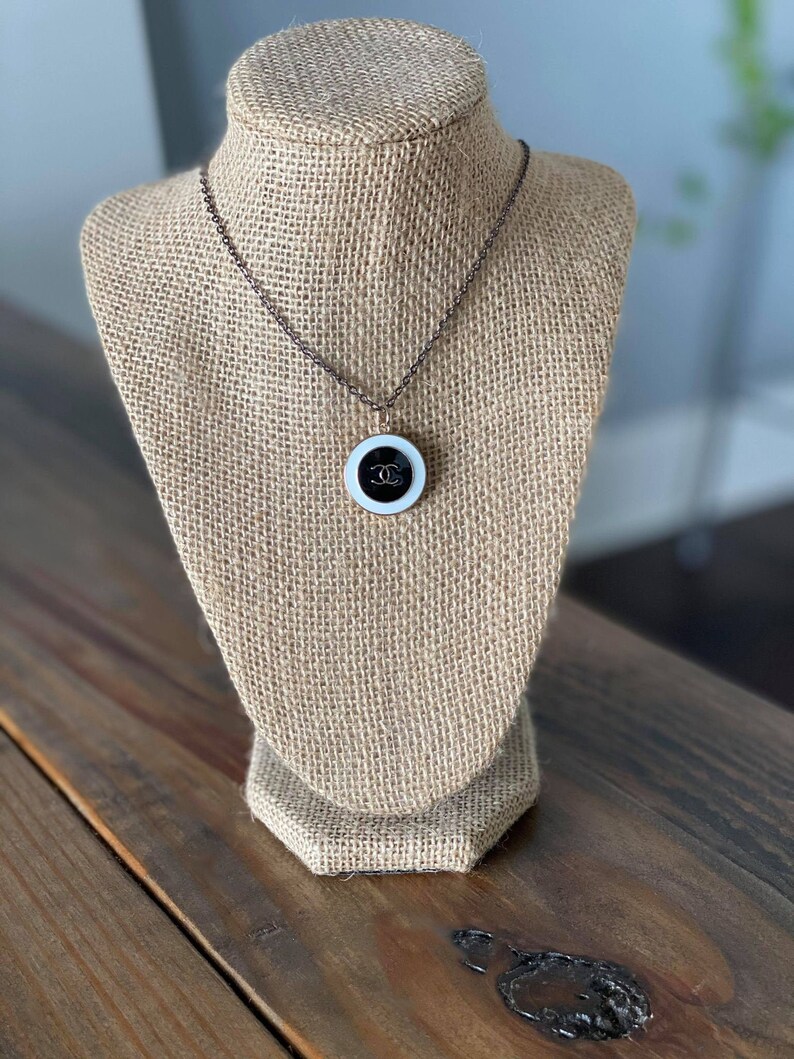 Designer Repurposed Button Pendant with 18in chain