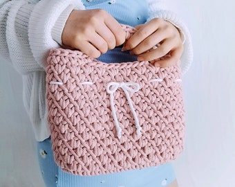 Crochet pattern bag ROSE Crochet handbag Shopper Quickly crocheted with rope yarn