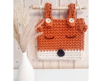 Crochet pattern | Crochet organizer fox for children's room | Crochet for children | Hanging basket | Crochet basket | Theme room | Baby room | Children's room