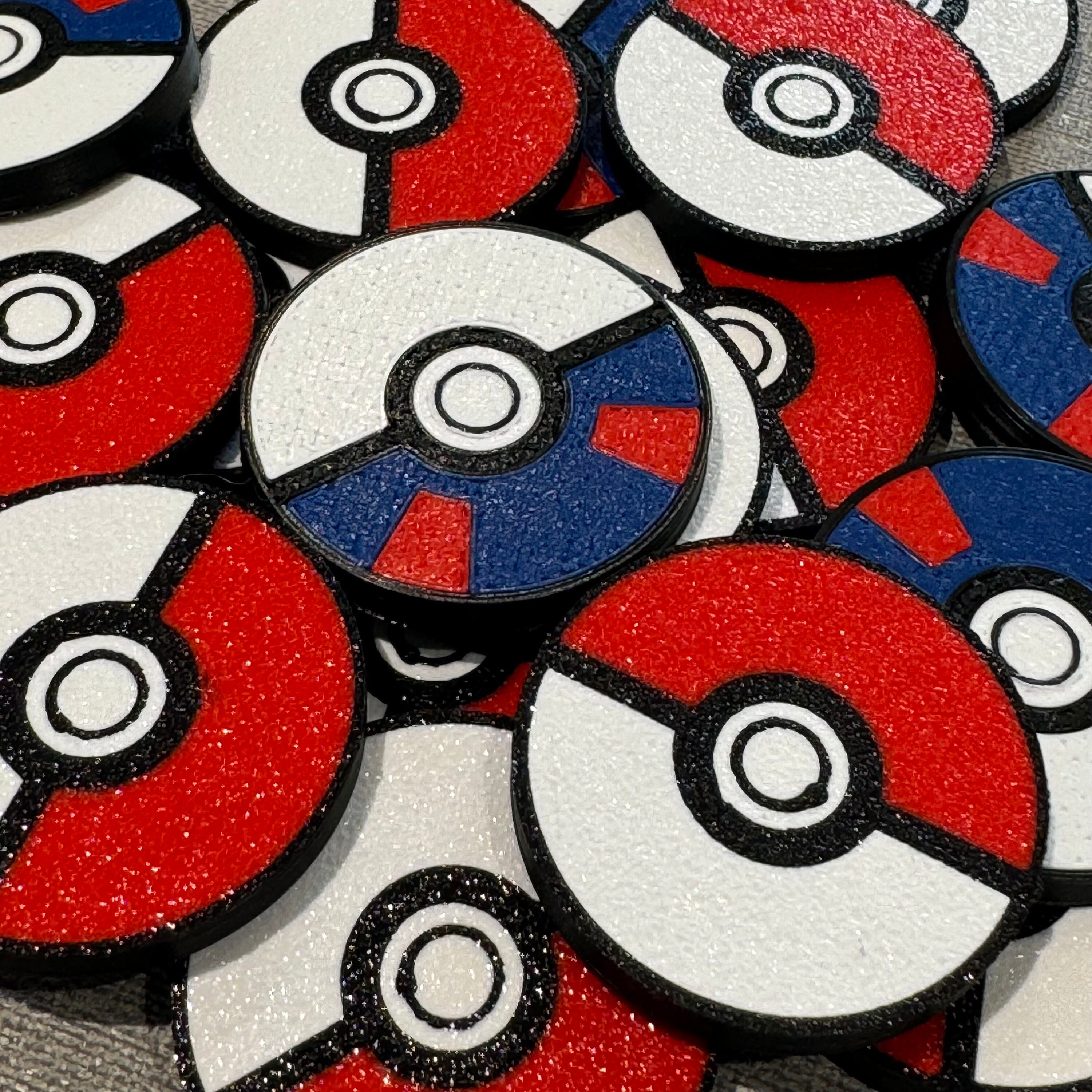 Poke Ball and Great Ball Double Sided TCG Counter Token - Ability Used - Standard Size