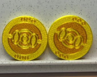 Nueva ficha de contador de TCG con moneda Gimmighoul variocolor - Habilidad usada - Tamaño estándar