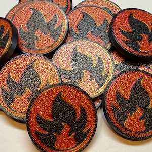 Jeton de compteur TCG de type énergie de feu - Capacité utilisée - Taille standard