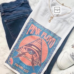 Pink Floyd Eye t-shirt/ Unisex tee/ vintage feel/White/rock band