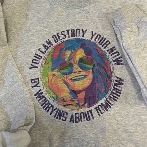 Janis J Sweatshirt  Ash/ Rock band/Unisex fit/vintage feel
