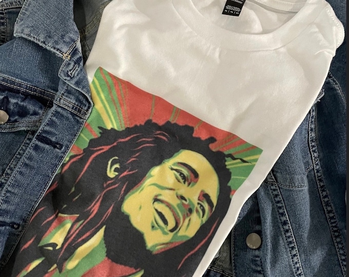 Bob Marley t-shirt/Unisex tee/ vintage feel/White