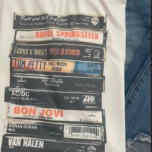 T-shirt de cassettes de rock/groupe de rock/T-shirt unisexe/effet vintage/Blanc