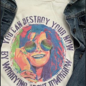 Janis J t-shirt/rock band / Unisex tee/ vintage feel/White