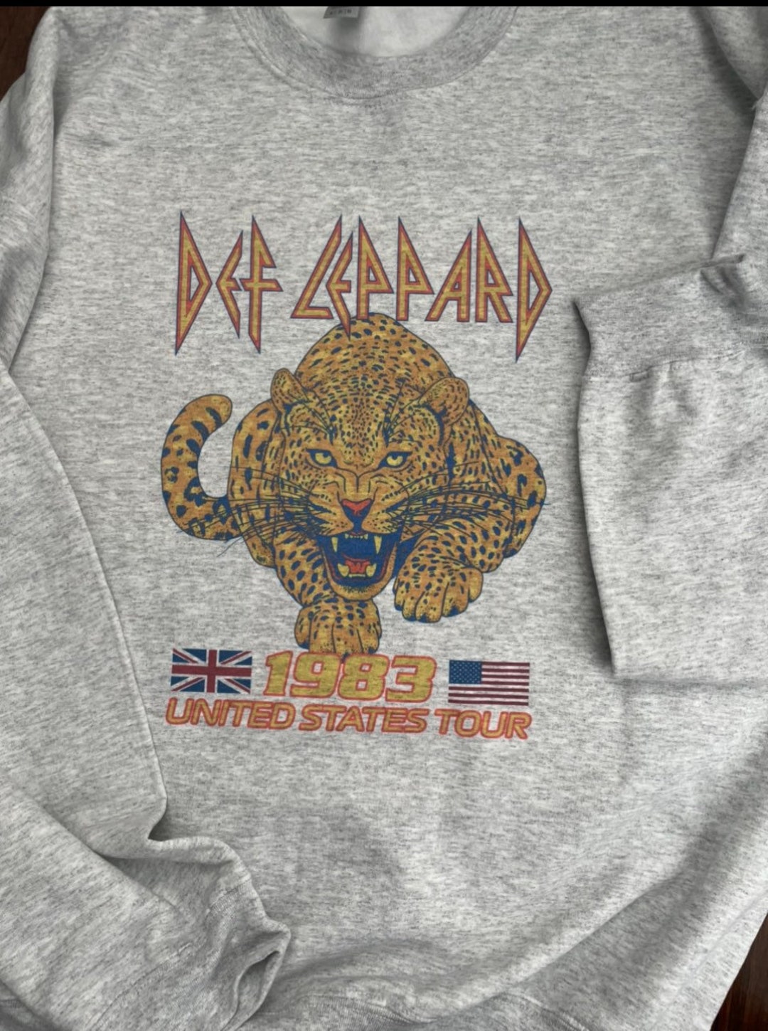 DEF LEPPARD band sweatshirt, men's size XL unclear gray type Vintage Second Hand