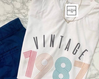 1987  / Unisex tee/ vintage feel/White