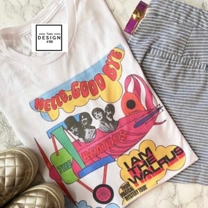 Hello Good Bye t-shirt/Unisex tee/ vintage feel/White