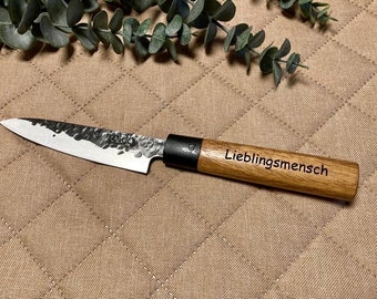 Küchenmesser Holzgriff in Holzbox Wunschgravur personalisiert Geschenk Name Gravur  Geburtstag Schneidemesser Kochmesser Muttertag Vatertag