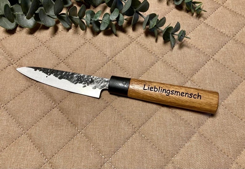 Küchenmesser Holzgriff in Holzbox Wunschgravur personalisiert Geschenk Name Gravur Geburtstag Schneidemesser Kochmesser Muttertag Vatertag Bild 1