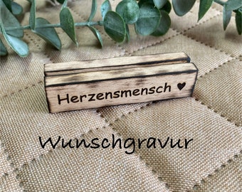 Kartenhalter branding 120mm Hochzeit Holz individuell personalisiert Wunschgravur Geschenk Name Bilderrahmen Geburtstag Vatertag Muttertag