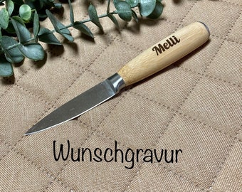 Küchenmesser Holzgriff Wunschgravur personalisiert Geschenk Name Gravur  Geburtstag Schneidemesser Kochmesser Allzweck Weihnachten