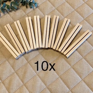 Kartenhalter blank handgefertigt aus Holz individuell nach Maß Basteln Geschenk Name Bilderrahmen Geburtstag Tischaufsteller Buche 10er Pack