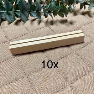 10x Kartenhalter handgefertigt aus Holz individuell blank zum beschriften Basteln Geschenk Name Bilderrahmen Geburtstag Tischaufsteller 15cm