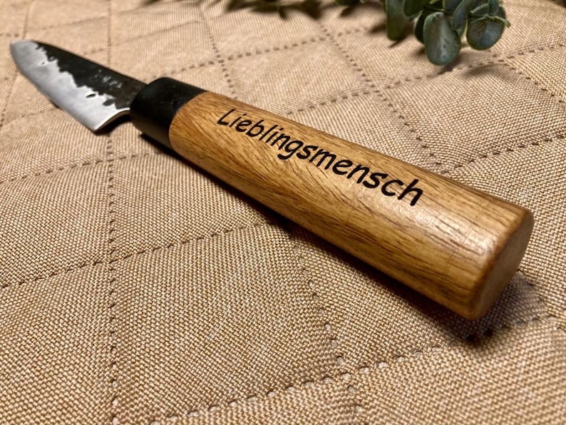 Küchenmesser Holzgriff in Holzbox Wunschgravur personalisiert Geschenk Name Gravur Geburtstag Schneidemesser Kochmesser Muttertag Vatertag Bild 3