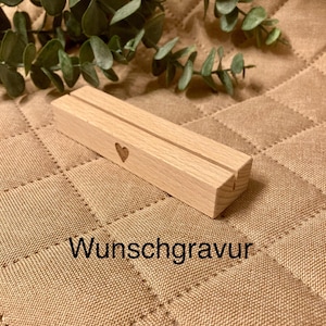 Kartenhalter handgefertigt Holz individuell personalisiert Wunschgravur Geschenk Name Bilderrahmen Geburtstag Tischaufsteller ca. 30x20x12cm