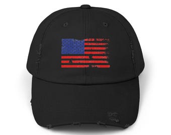 Distressed American Flag Cap: Vintage Patriotic Dad Hat