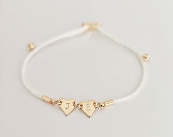 Personalised heart bracelet, custom initial bracelet, Christmas gift, dainty, heart, gifts for her, couple bracelet, bridesmaid bracelet