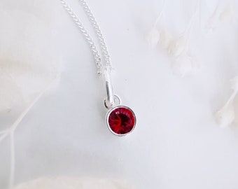 Birthstone necklace, Bridesmaid necklace, Bridesmaids gift, wedding gift, bridesmaid proposal, maid of honor gift, flower girl gift, silver