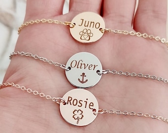 Custom bracelet, personalised jewellery, birthday gift, gift for her, gift for mum, Sister gift, name bracelet, dog lover gift,  for friend