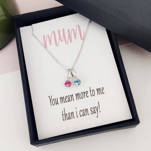 Personalised mum gift, mother's day gift, birthstone necklace, silver necklace, personalised jewellery, gifts for her, necklace for women