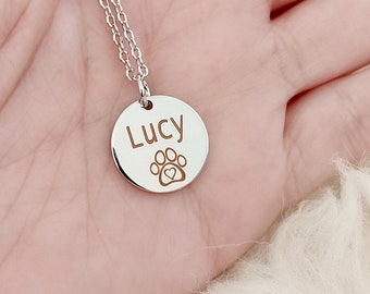 Dog name Necklace, Cat name necklace, Dainty necklace, Dog lovers gift, Personalised gifts, Gifts for her, Birthday gift, Necklace for women