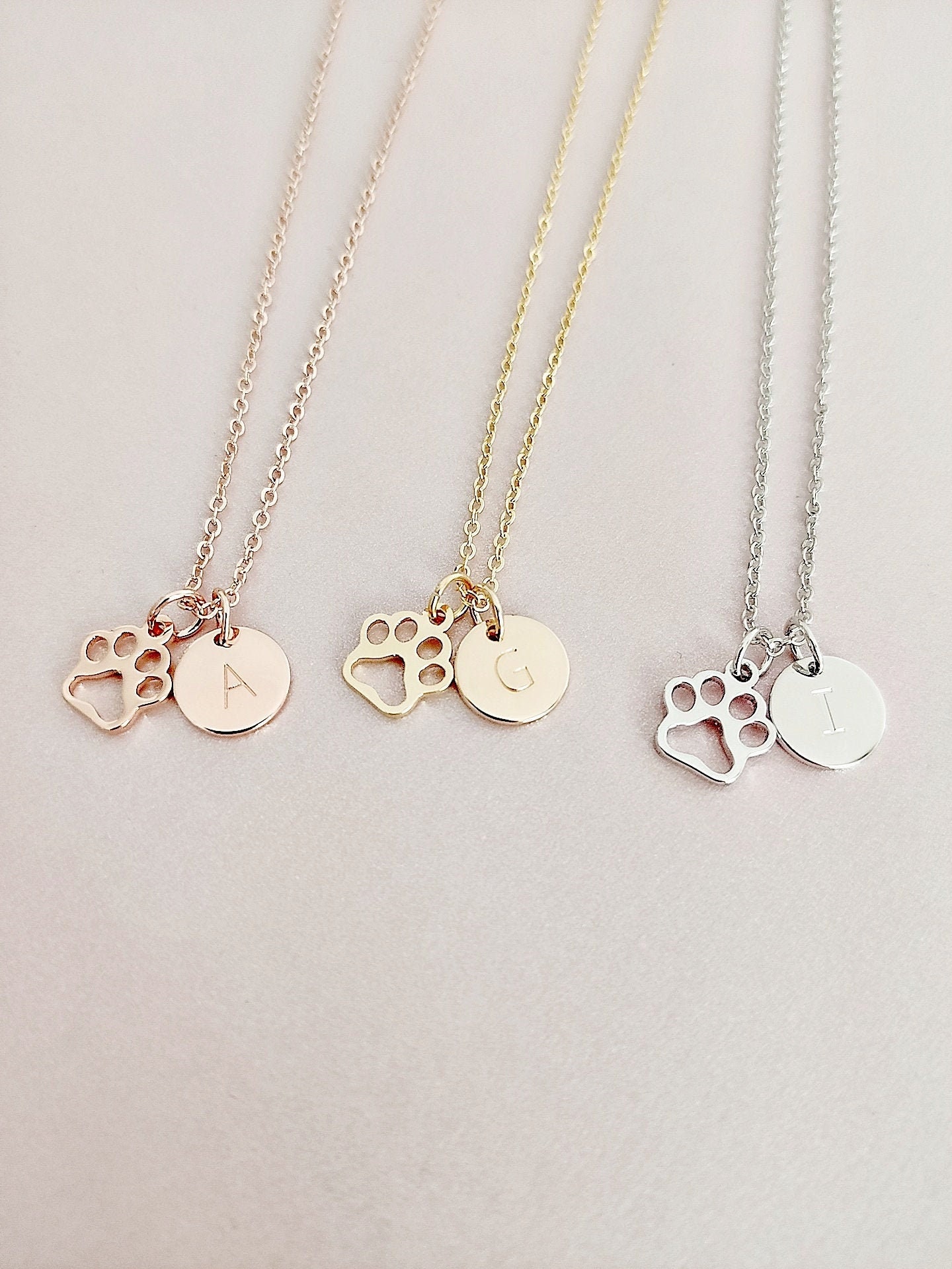 Custom Paw Print Recycled Silver Necklace