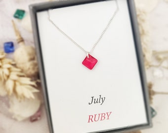 Personalised birthstone necklace, Dainty gifts for her, Minimal jewellery, Necklace for women, mum gift, Christmas gift, Bridesmaid gift