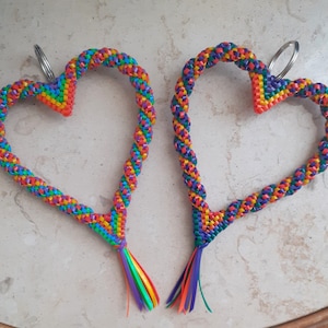 Rainbow Pride Twisted Heart Keychains
