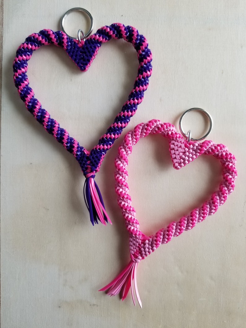 Two Color Valentine Heart Keychains - Etsy