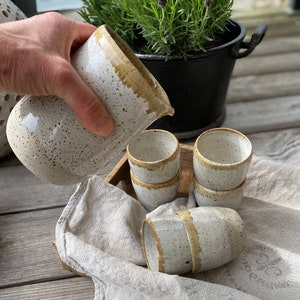 Ceramic drinking cup I cup set I ceramic water jug I ceramic jug I handleless cup l handmade ceramic