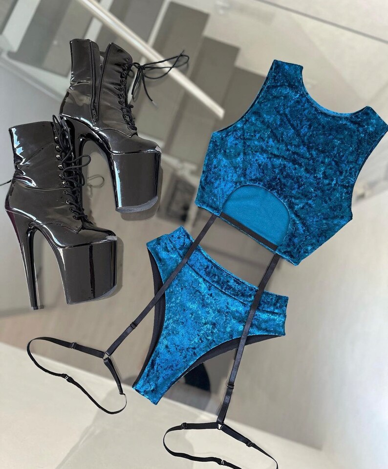 Velvet Pole Dance Set Pole Dance Costume Pole Dance Outfit Etsy