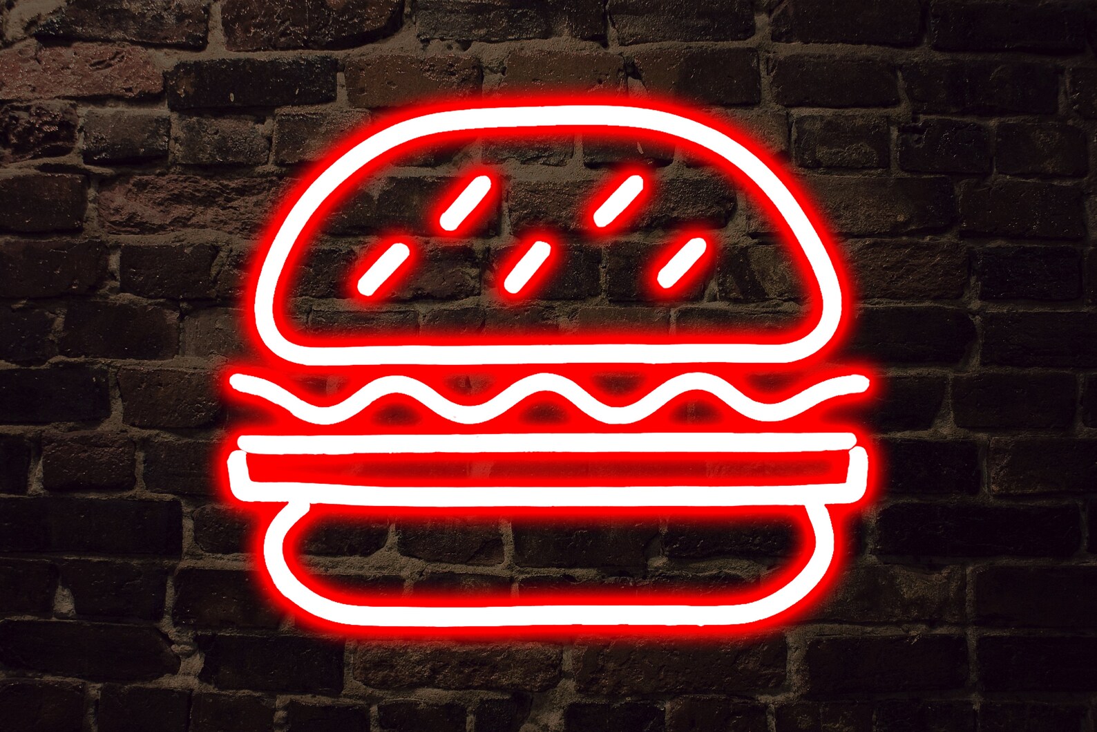 Burger LED Neon Sign Hamburger Led Light Sign Food Neon Etsy