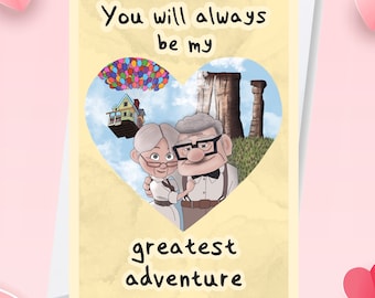 Tarjeta de aniversario de Carl y Ellie / Descarga digital / A5