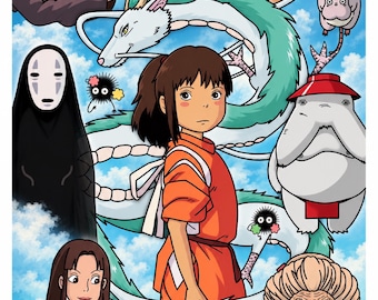 Lámina de El viaje de Chihiro / Descarga digital / Lámina decorativa A4