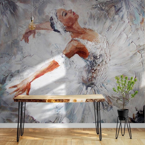 Ballerina Wallpaper Oil Painting Wall Murals Wall Decor Wallpaper Art Wall covering Photo Mural Wall paper Mural Bedroom Peel and Stick Deco