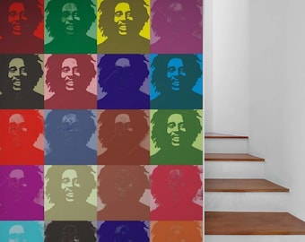 Bob Marley Graffiti Wallpaper Mural, Music Wall Decor