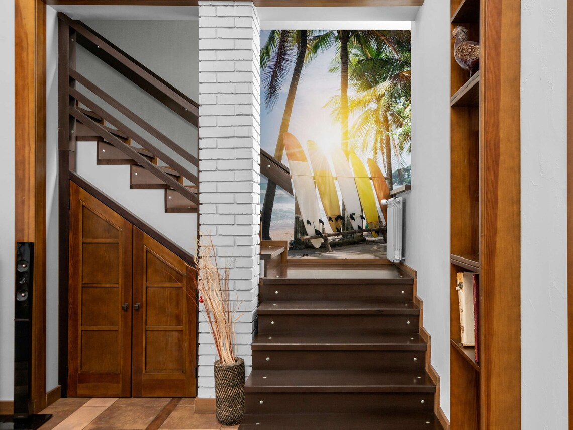 Tropical Wall Mural Accent Wall Wallpaper Mural Bedroom Wall Etsy