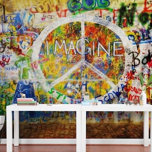 Accent Graffiti Wallpaper Peel and Stick Wallpaper Wall Mural Urban Graffiti Wall Art Kids Wallpaper Custom Photo Wallpaper Home Wall Decor