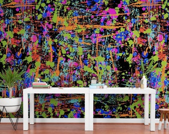 Graffiti Wallpaper Mural Peel & Stick Wallpaper Game room Decor Graffiti Wall Murals, Art Wall Decal Bedroom Wall paper Removable Wallpapers