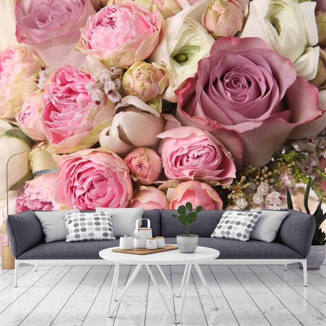 Peonies Wallpaper Peel and Stick for Bedroom Walls, Floral Wall Paper ...