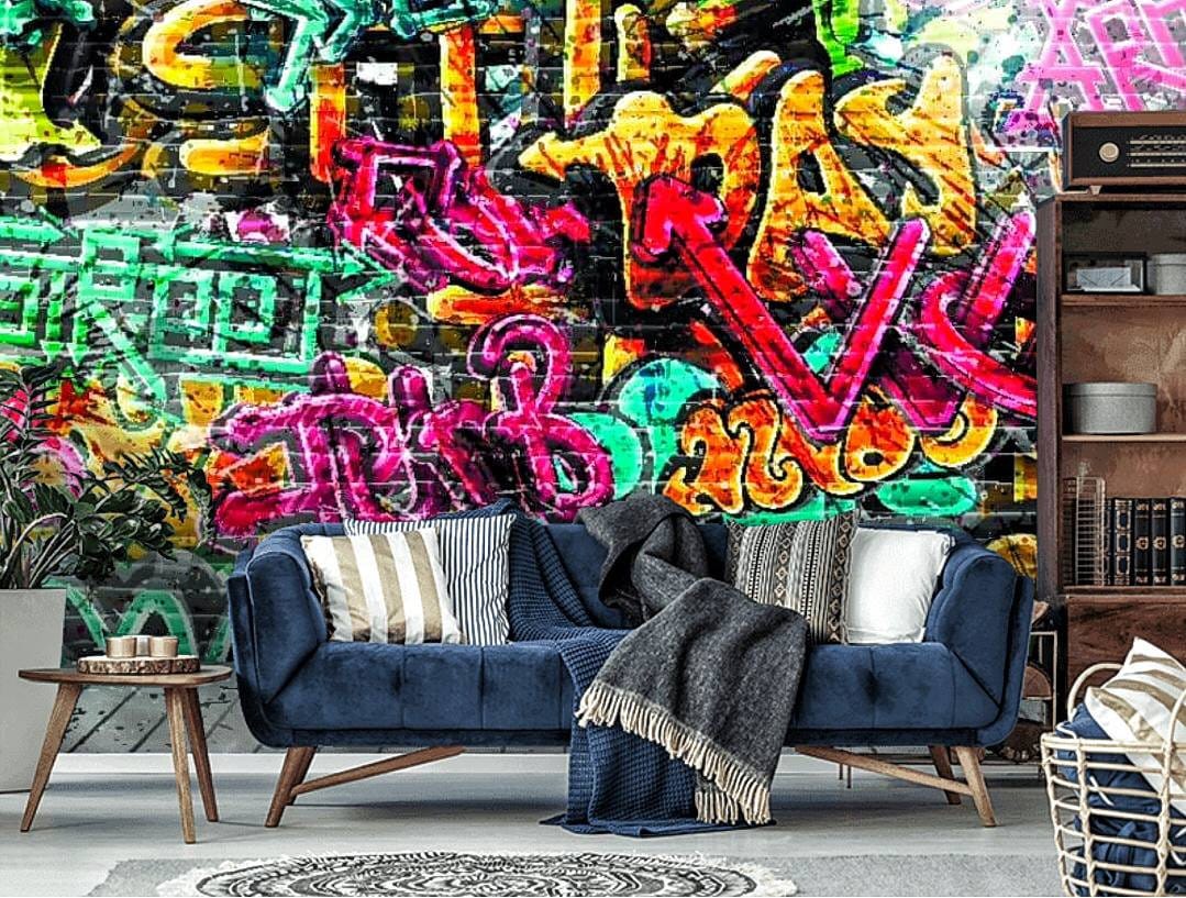 Colorful Graffiti Wall Mural, Street Art Decal, Peel and Stick - Etsy