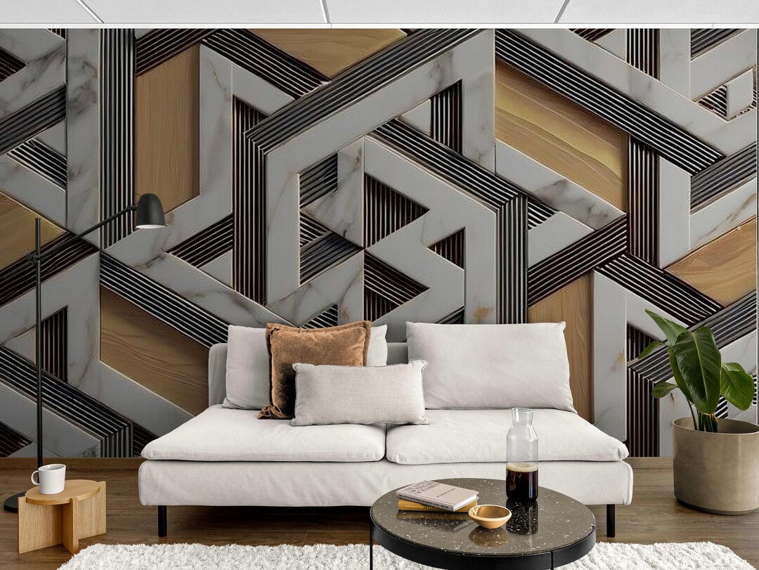 Modern 4D Wallpaper for Accent Wall - 3D Peel & Stick Wallpaper for ...