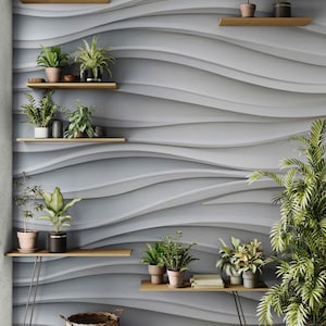 3D White Wave Wallpaper – CLassic Textured or Peel and Stick Wall Covering, Modern Minimalist Wall Mural for Living Room & Bedroom Decor