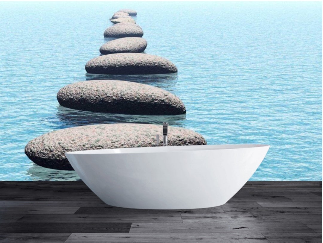 Nature Wall Mural Bathroom Wallpaper Self-adhesive Wall Paper Photo